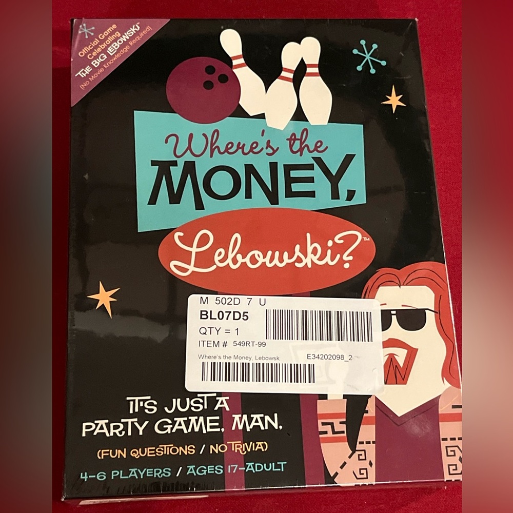 Where's the Money Lebowski? The Big Lebowski Party Game NIB BRAND NEW SEALED2018